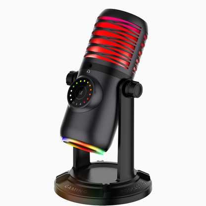 Gaming Microphone with RGB Lighting and Touch Controls