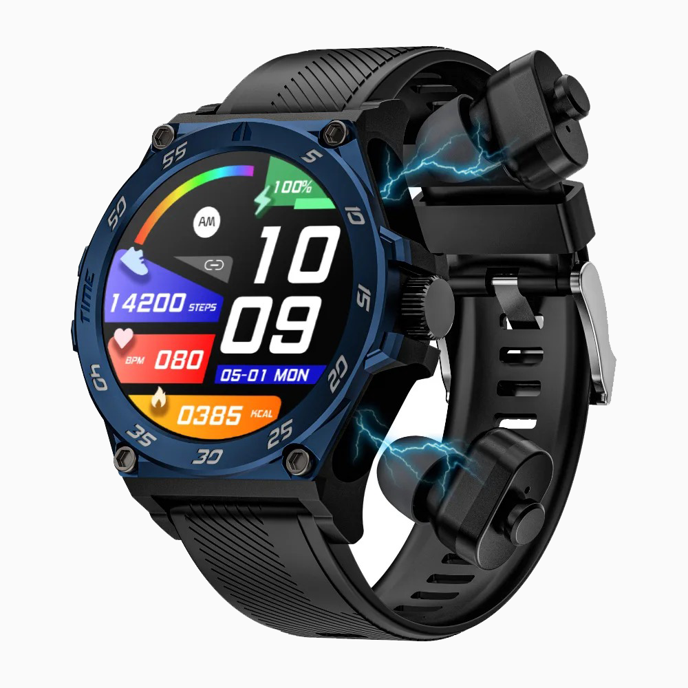 2 in 1 Smartwatch with TWS Earbuds and AMOLED Display