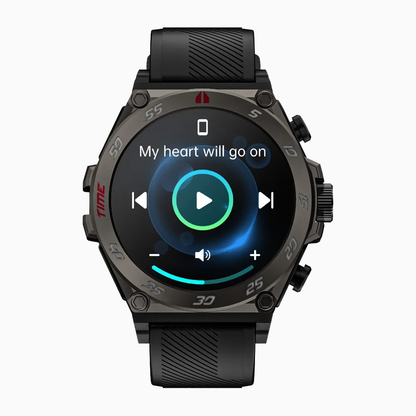 AMOLED Smartwatch with Health Monitor and Built-in Earbuds